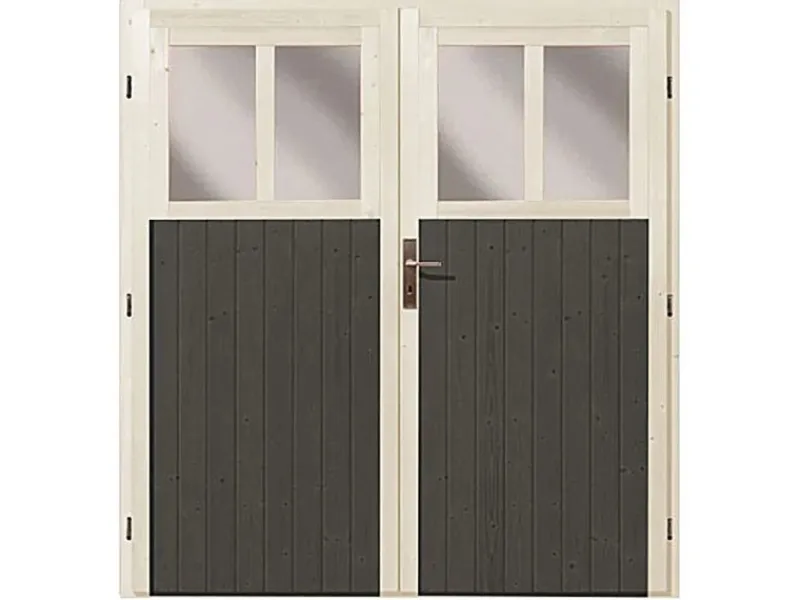 Karibu Gartenlauben|Holz-Gartenhaus Kristiansund Terragrau Lackiert 181 cm x 442 cm