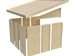 Karibu Gartenlauben|Holz-Gartenhaus Kristiansund Terragrau Lackiert 181 cm x 442 cm