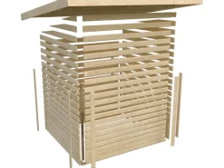 Karibu Gartenlauben|Holz-Gartenhaus Linköbing Pultdach Lackiert 238 cm x 242 cm