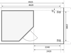 Karibu Gartenlauben|Holz-Gartenhaus Linköbing Pultdach Lackiert 238 cm x 242 cm