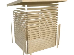 Holz-Gartenhaus Norrköping Terragrau Pultdach Lackiert 365 cm x 305 cm*Karibu