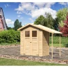 Karibu Gartenlauben|Holz-Gartenhaus Orsa Naturbelassen Satteldach 177 cm x 89,5 cm