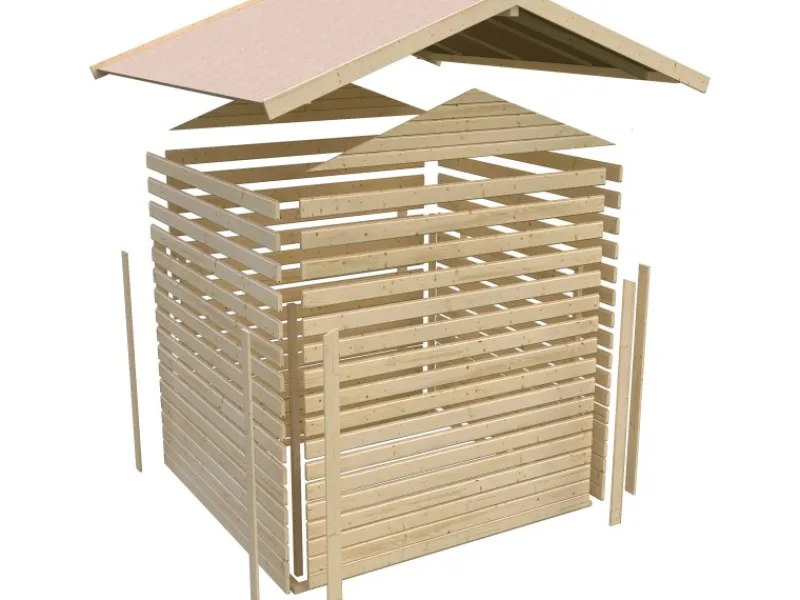 Karibu Gartenlauben|Holz-Gartenhaus Orsa Naturbelassen Satteldach 177 cm x 89,5 cm