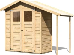 Karibu Gartenlauben|Holz-Gartenhaus Orsa Naturbelassen Satteldach 177 cm x 89,5 cm