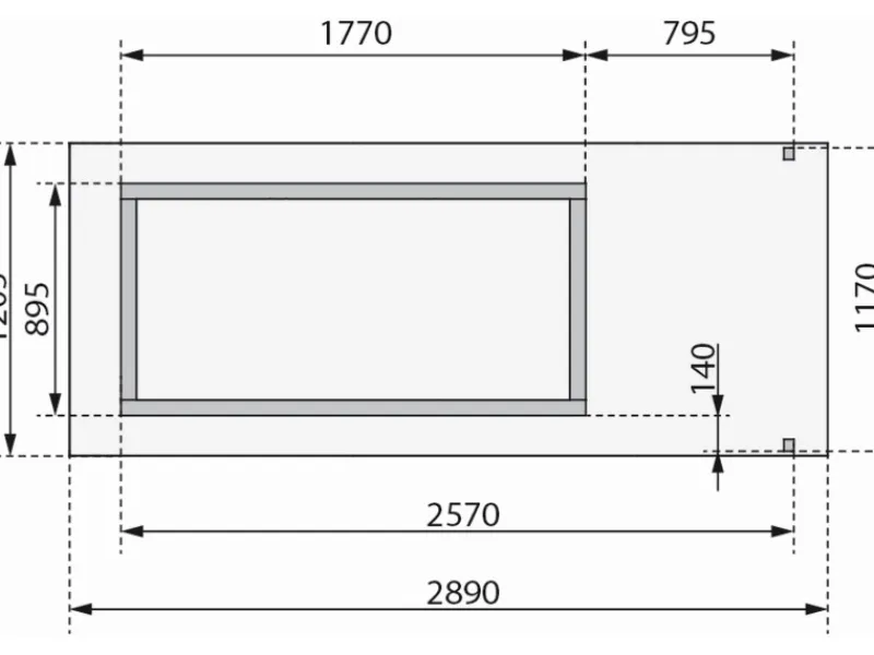 Karibu Gartenlauben|Holz-Gartenhaus Orsa Naturbelassen Satteldach 177 cm x 89,5 cm