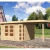 Holz-Gartenhaus Sölve Natur Flachdach Unbehandelt 298 cm x 302 cm*Karibu Hot