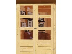 Holz-Gartenhaus Sölve Natur Flachdach Unbehandelt 298 cm x 302 cm*Karibu Hot