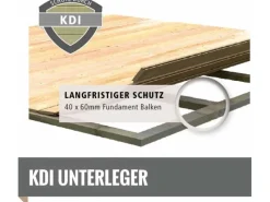 Kinder Karibu Kinder-Gartengeräte|Gartenlauben|Holz-Gartenhaus Sölve Natur Flachdach Unbehandelt 238 cm x 213 cm