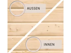 Kinder Karibu Kinder-Gartengeräte|Gartenlauben|Holz-Gartenhaus Sölve Natur Flachdach Unbehandelt 238 cm x 213 cm