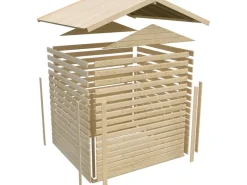 Holz-Gartenhaus Tessin 2 Natur 300 x 300 cm inkl. Boden und Dachschindeln*Karibu Hot