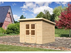 Karibu Gartenlauben|Holz-Gartenhaus Vellinge Natur Unbehandelt 238 cm x 240 cm