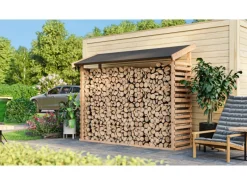 Kaminholzunterstand 2 Naturbelassen 183,8 x 226,2 x 60,4 cm*Karibu Outlet