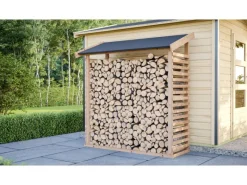 Kaminholzunterstand 1,5 Naturbelassen 184,4 x 165,2 x 60,4 cm*Karibu Sale