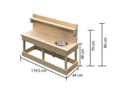 Matschküche Sandy Naturbelassen inkl. Topfset*Karibu