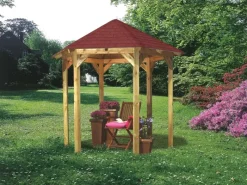 Karibu Pavillons|Pavillon Alicante kesseldruckimprägniert 235 cm x 208 cm x 280 cm