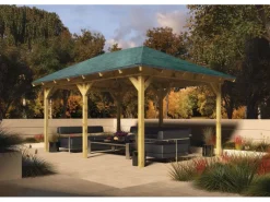 Karibu Pavillons|Poolüberdachung|Pavillon Bever 4 kesseldruckimprägniert 429 cm x 289 cm x 296 cm