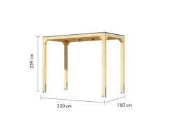 Pavillon Fyrkant Pavillon Halb Naturbelassen 239 x 295,2 x 135 cm*Karibu Hot