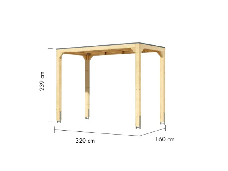 Pavillon Fyrkant Pavillon Halb Naturbelassen 239 x 295,2 x 135 cm*Karibu Hot