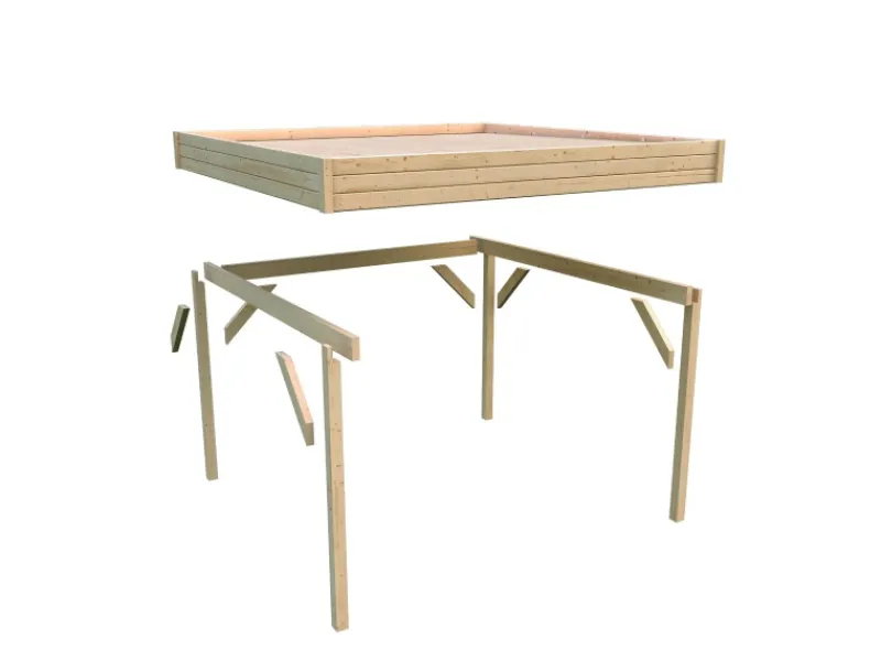 Pavillon Fyrkant Pavillon Halb Naturbelassen 239 x 295,2 x 135 cm*Karibu Hot