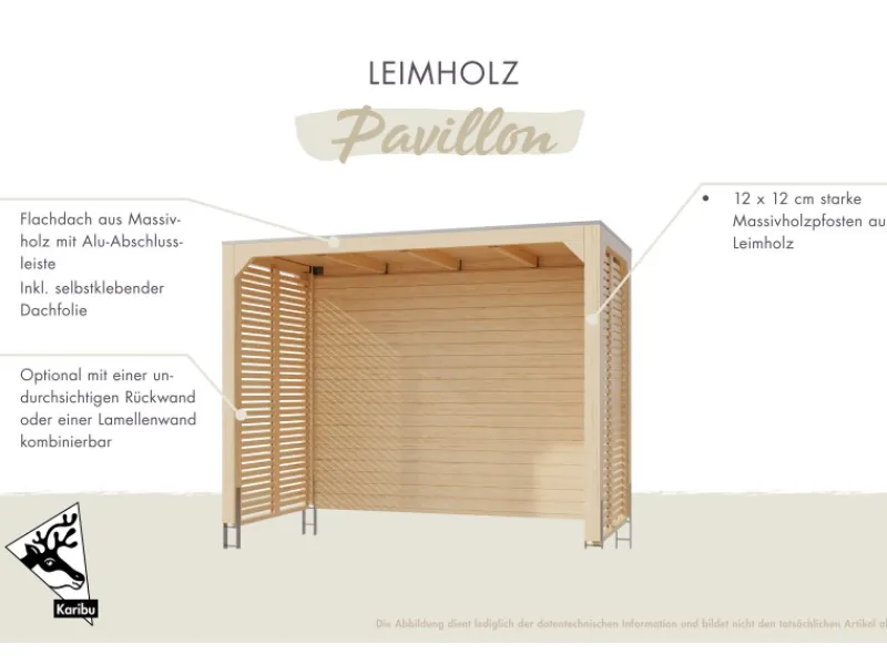 Pavillon Fyrkant Pavillon Halb Naturbelassen 239 x 295,2 x 135 cm*Karibu Hot