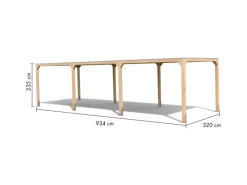 Pavillon Set Fyrkant Naturbelassen mit zwei Verlängerungen*Karibu Hot