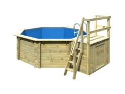 Karibu Aufstellpools|Pool 1 Set B inkl. Skimmer mit Sonnenterrasse