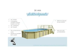 Karibu Aufstellpools|Pool 2 Set D inkl. Filteranlage Skimmer mit drei Sonnenterrassen