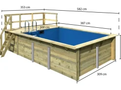 Pool Gr. 2 inkl. Terrasse KDI Innenhülle Blau*Karibu Clearance