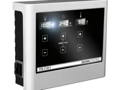 Karibu Outdoor Whirlpools|Sauna-Set Lyra inkl. Ofen 9 kW mit ext. Steuerung, Dachkranz, Tür Graphit