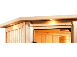 Karibu Outdoor Whirlpools|Sauna-Set Lyra inkl. Ofen 9 kW mit ext. Steuerung, Dachkranz, Tür Graphit