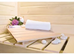 Karibu Outdoor Whirlpools|Sauna-Set Lyra inkl. Ofen 9 kW mit ext. Steuerung, Dachkranz, Tür Graphit