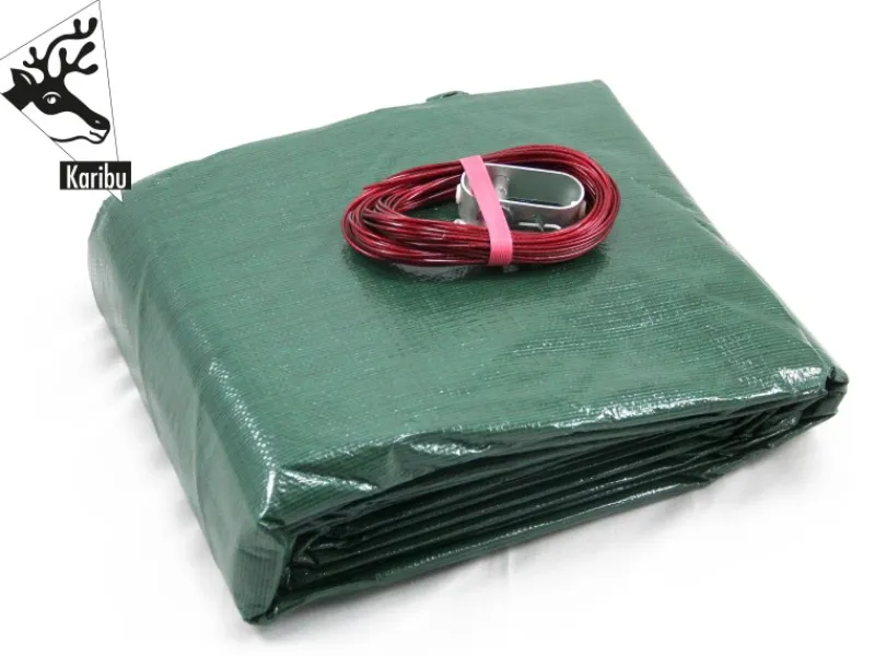 Karibu Pool Abdeckung|Winterabdeckplane für Modell 3 Grün