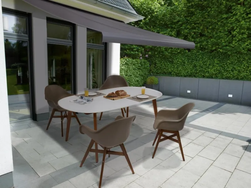 Kassettenmarkise Bayville 4x2,5m Anthrazit mit LED-Beleuchtung* Online