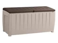 Keter Universalboxen|Auflagenboxen|Auflagen-/ Universalbox Novel Box mit Sitzgelegenheit 340 L Beige/Espresso