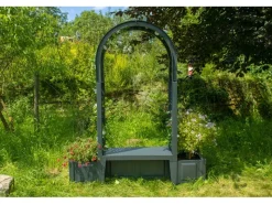 KHW Gartenbänke|Gartenbank Brüssel mit Rundbogen und Pflanzkästen