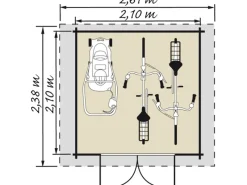 Kiehn-Holz Gartenlauben|Holz-Gartenhaus KH 19-011 Unberührt 210 cm x 210 cm