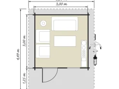 Holz-Gartenhaus KH 44-006 Unberührt 300 cm x 300 cm*Kiehn-Holz Hot