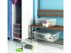 Aufbewahrungsbox C L mit Deckel 4 Rollen Transparent*KIS New