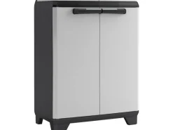 KIS Mülltonnenboxen|Gartenschränke|Recyclingschrank Split Premium 92 cm x 68 cm x 39 cm Schwarz-Hellgrau