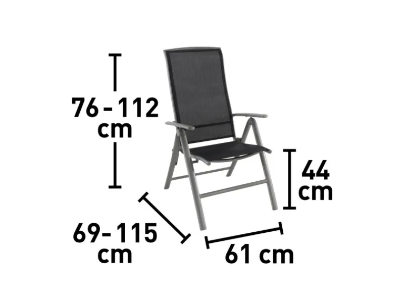 Klappsessel Vigo mit verstellbarer Rückenlehne aus Textilen* Hot