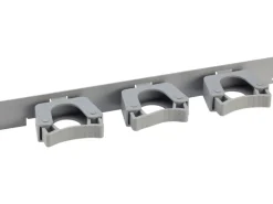 Besen|Klemmhaken-Schiene Metall/Kunststoff 3,5 cm x 35 cm Weiß-Alu