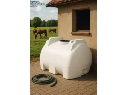 KMND Regenwasser-Nutzung|1000L Horizontal Trinkwasser Wassertank Transport Weiß