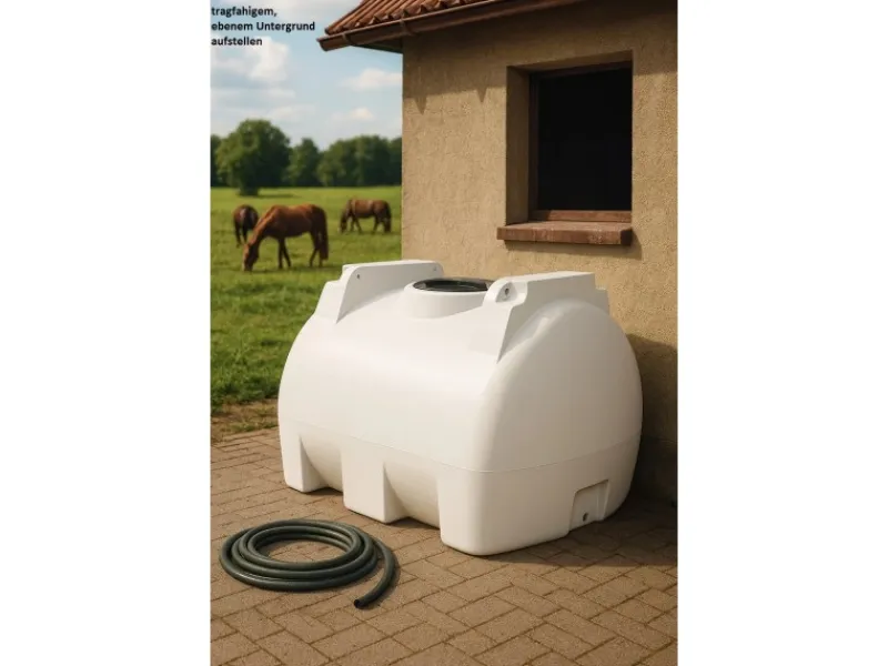 KMND Regenwasser-Nutzung|1000L Horizontal Trinkwasser Wassertank Transport Weiß
