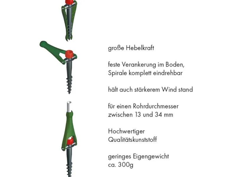 Krinner Sonnenschirme|Bodendübel Vario Drill Grün