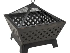 Landmann Feuerkörbe|Feuerkorb 66,5 cm x 66,5 cm x 63 cm Schwarz