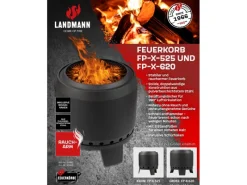 Feuerkorb Rauchfrei Ø 60 cm Schwarz*Landmann Outlet