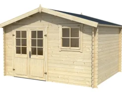 Kinder Kinder-Gartengeräte|Lasita Holz-Gartenhaus Ebro B Natur 384,2 cm x 330 cm