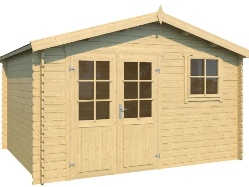 Kinder Kinder-Gartengeräte|Lasita Holz-Gartenhaus Ebro B Natur 384,2 cm x 330 cm