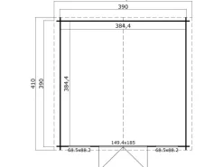 Kinder Sportgeräte|Kinder-Gartengeräte|Lasita Holz-Gartenhaus Wels 4 425,1 cm x 410 cm