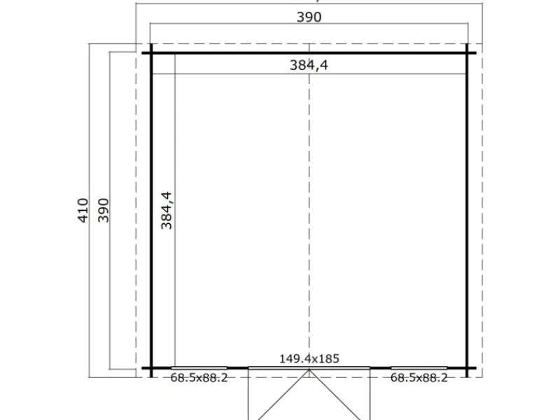 Kinder Sportgeräte|Kinder-Gartengeräte|Lasita Holz-Gartenhaus Wels 4 425,1 cm x 410 cm